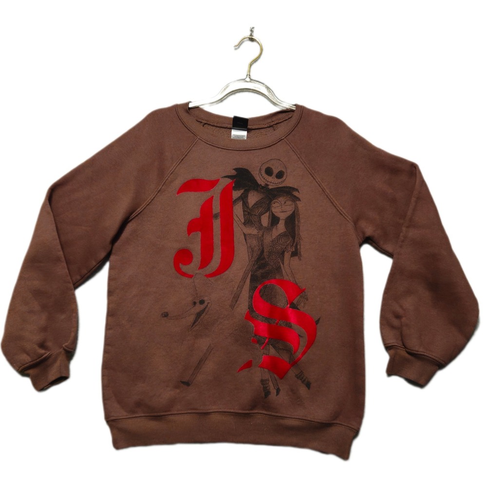 The Nightmare Before Disney Christmas Jack and Sally Sweatshirt Brown Size Small